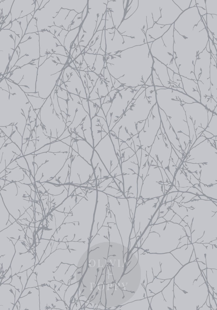 Metallic Branch Entanglement Wallpaper Pearl Paste The Wall (Traditional Vinyl) / Silver +