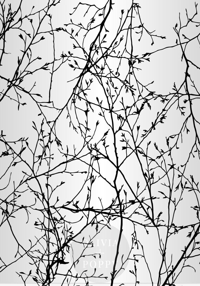 Metallic Branch Entanglement Wallpaper Sample Paste The Wall (Traditional) / Pearl + Black