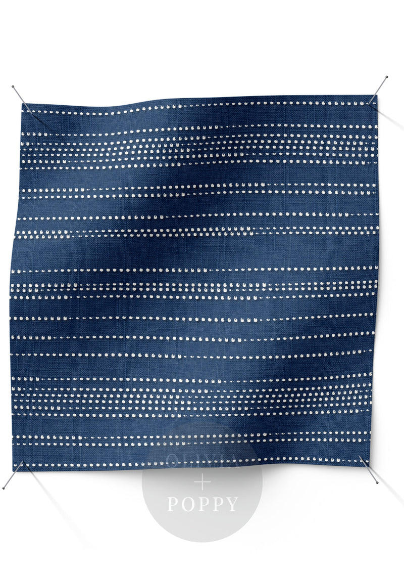 Morse Code Fabric Navy + Coconut / Yard