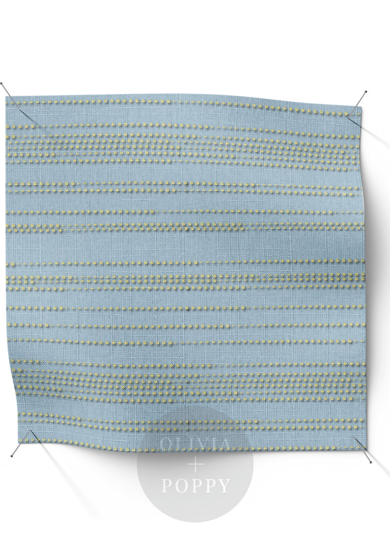 Morse Code Fabric Powder Blue + Citrus / Yard