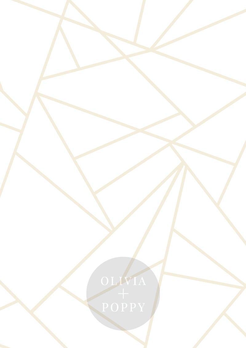 Origami Wallpaper Paste The Wall (Traditional Vinyl) / Nude + White