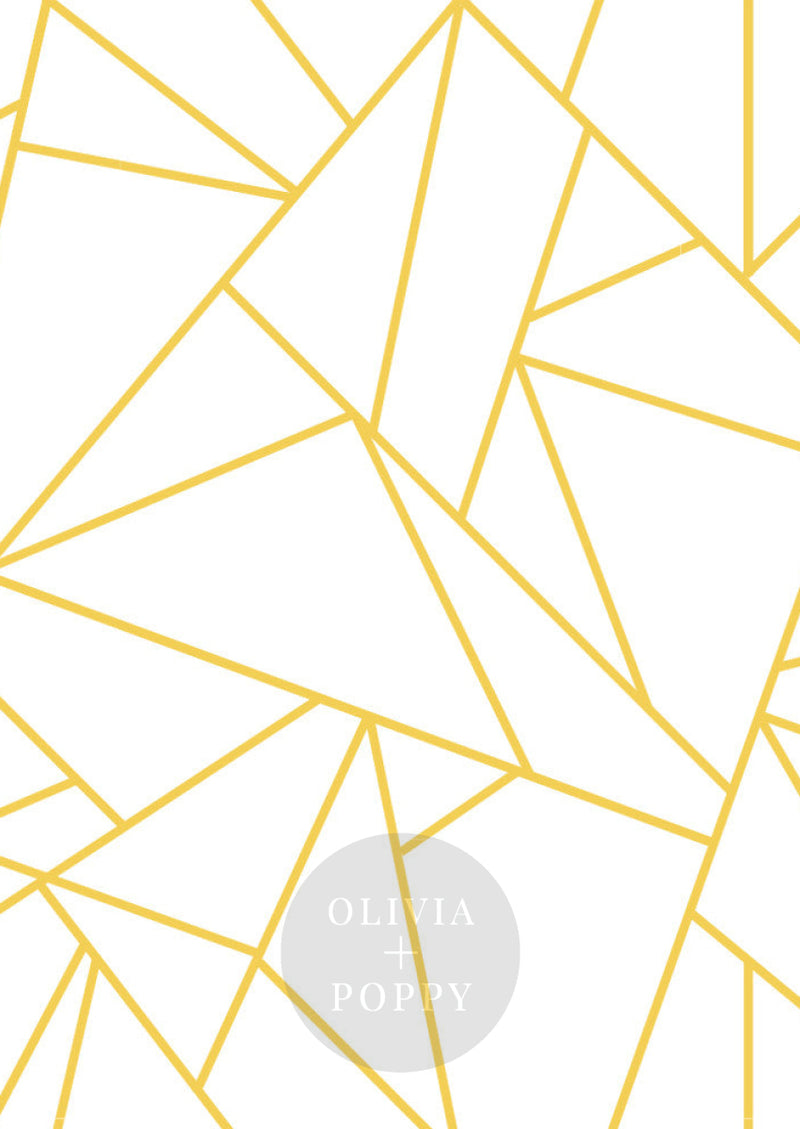 Origami Wallpaper Paste The Wall (Traditional Vinyl) / Primrose Yellow + White