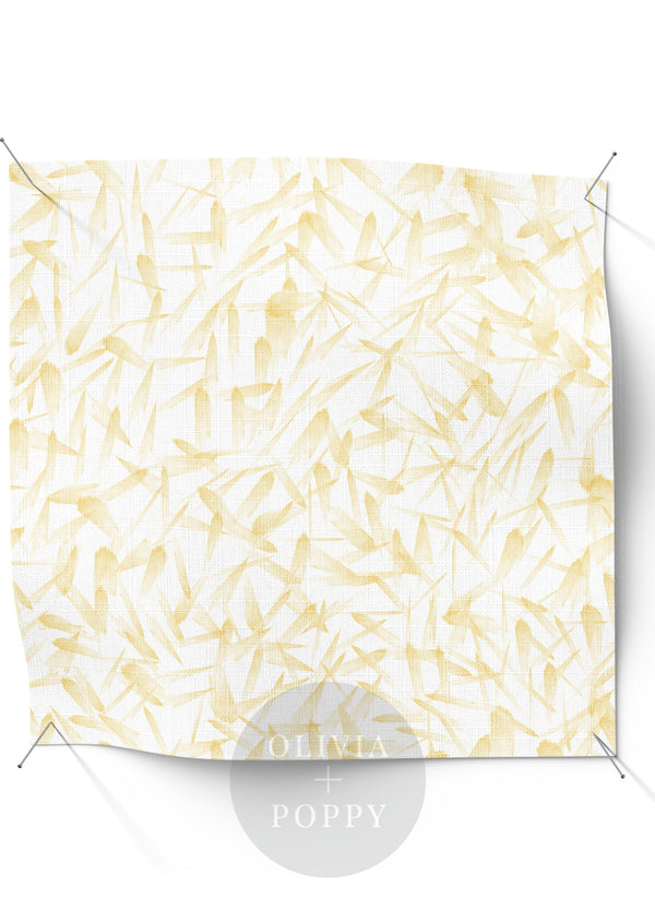 Painted Leaves Fabric Primrose + Yellow / Yard