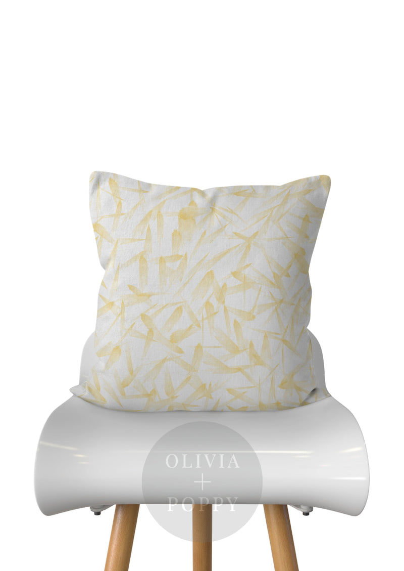 Painted Leaves Pillow Primrose Yellow / 18 X 90% Feather 10% Down Insert Fabric