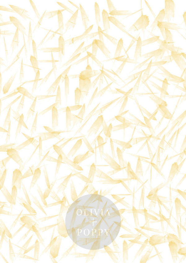 Painted Leaves Wallpaper Eco-Friendly (Traditional) / Primrose + Yellow