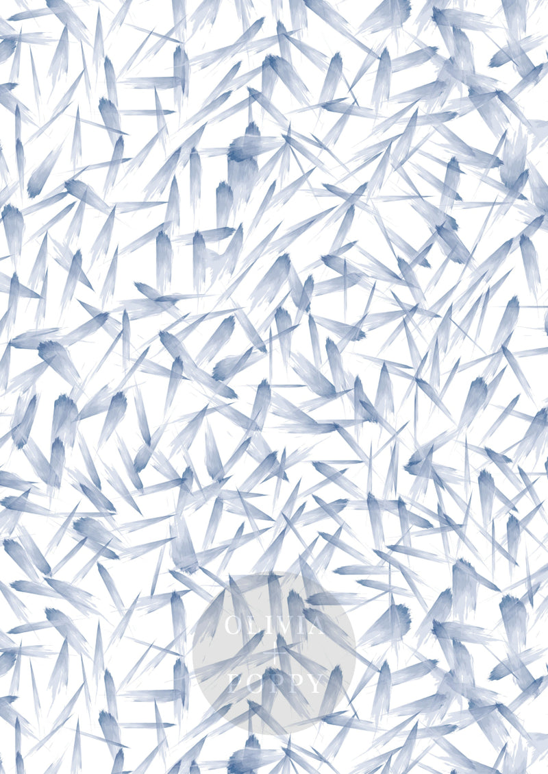 Painted Leaves Wallpaper Paste The Wall (Traditional Vinyl) / Royal Blue