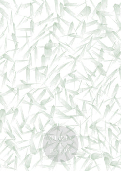 Painted Leaves Wallpaper Eco-Friendly (Traditional) / Smoke + Green