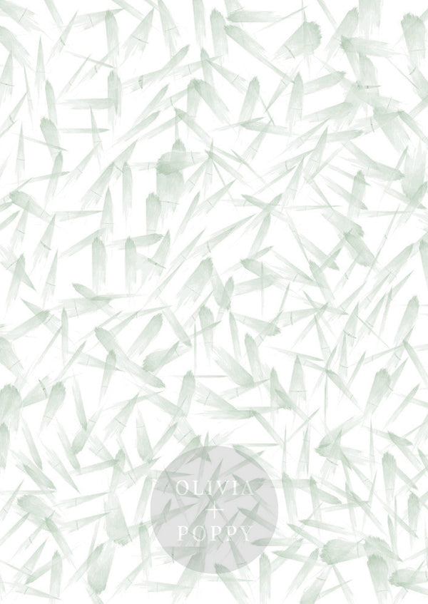 Painted Leaves Wallpaper Eco-Friendly (Traditional) / Smoke + Green