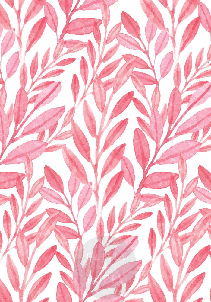 Reef Watercolor Wallpaper Sample Paste The Wall (Traditional Vinyl) / Pink + White