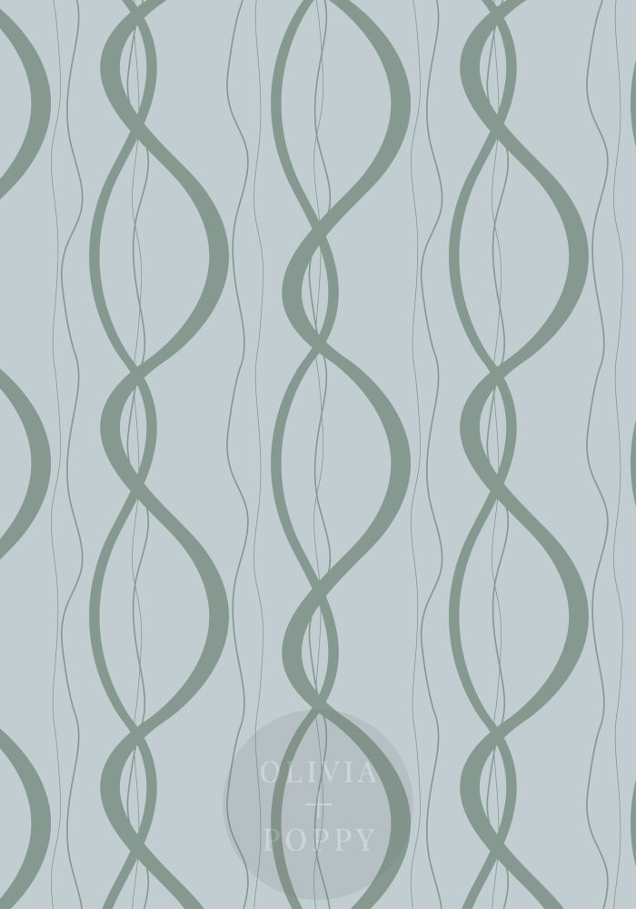 Ribbons + Chains Paste The Wall (Traditional Vinyl) / Mint Sage Wallpaper