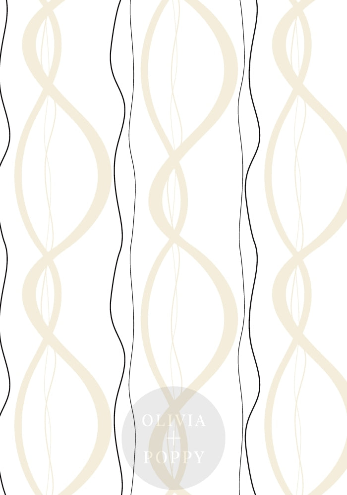 Ribbons + Chains Paste The Wall (Traditional Vinyl) / Nude White Wallpaper