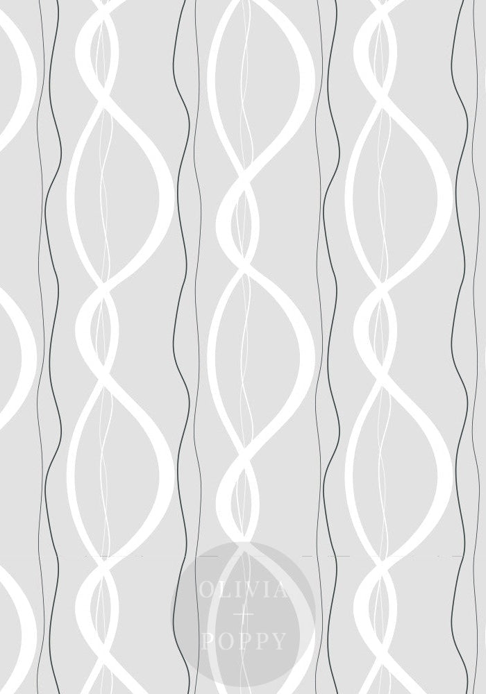 Ribbons + Chains Sample Paste The Wall (Traditional Vinyl) / Grey White Black Wallpaper