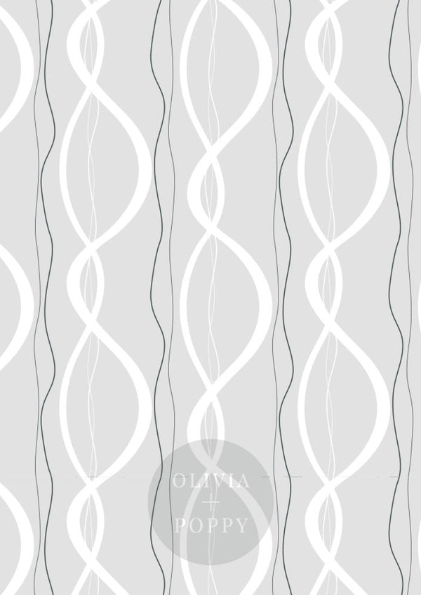 Ribbons + Chains Sample Paste The Wall (Traditional Vinyl) / Grey White Black Wallpaper