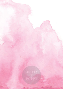 Spill Watercolor Wall Mural 8 Ft X 12 / Pink + White Self-Adhesive (Removable) Wallpaper