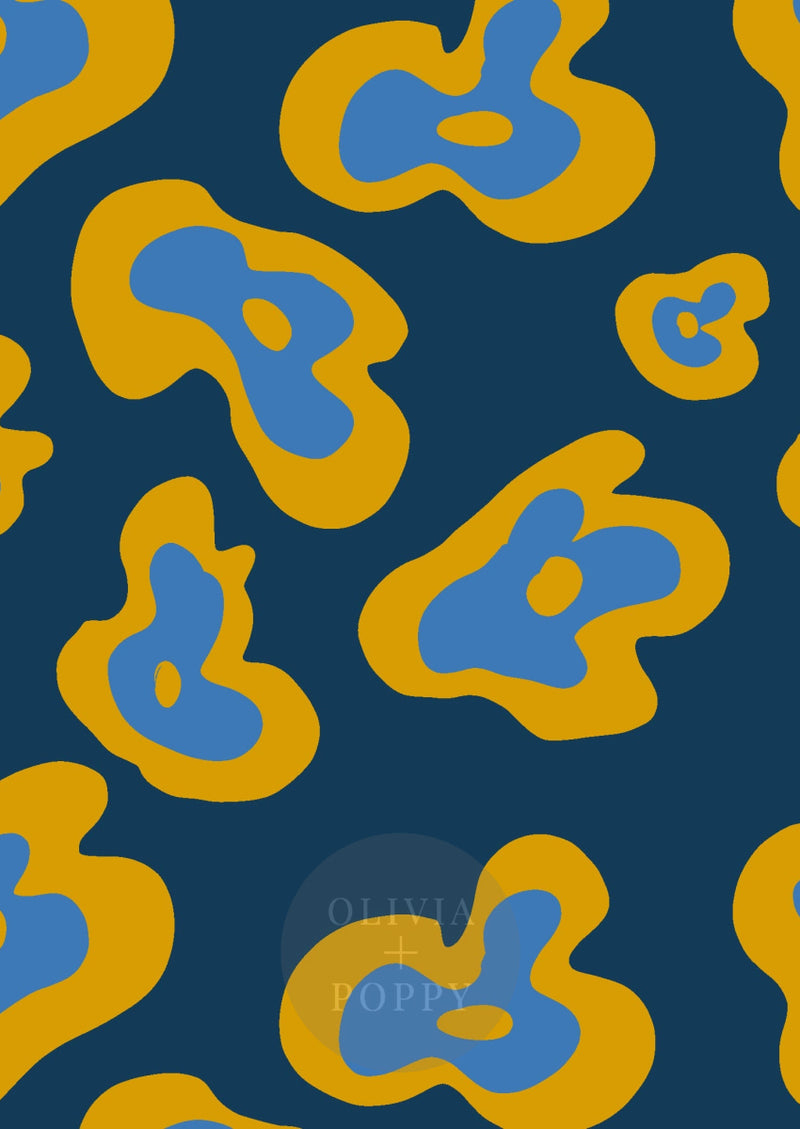 Spot On Sample Golden + Royal Blue / Paste The Wall (Traditional Vinyl) Wallpaper