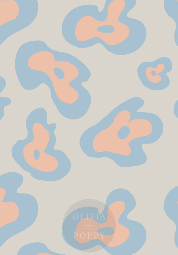 Spot On Sample Sky Blue + Apricot / Paste The Wall (Traditional Vinyl) Wallpaper