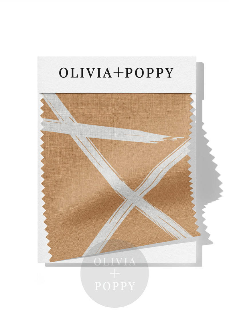 Square Lines Fabric Desert Sand + Cool Grey / 8 X Swatch