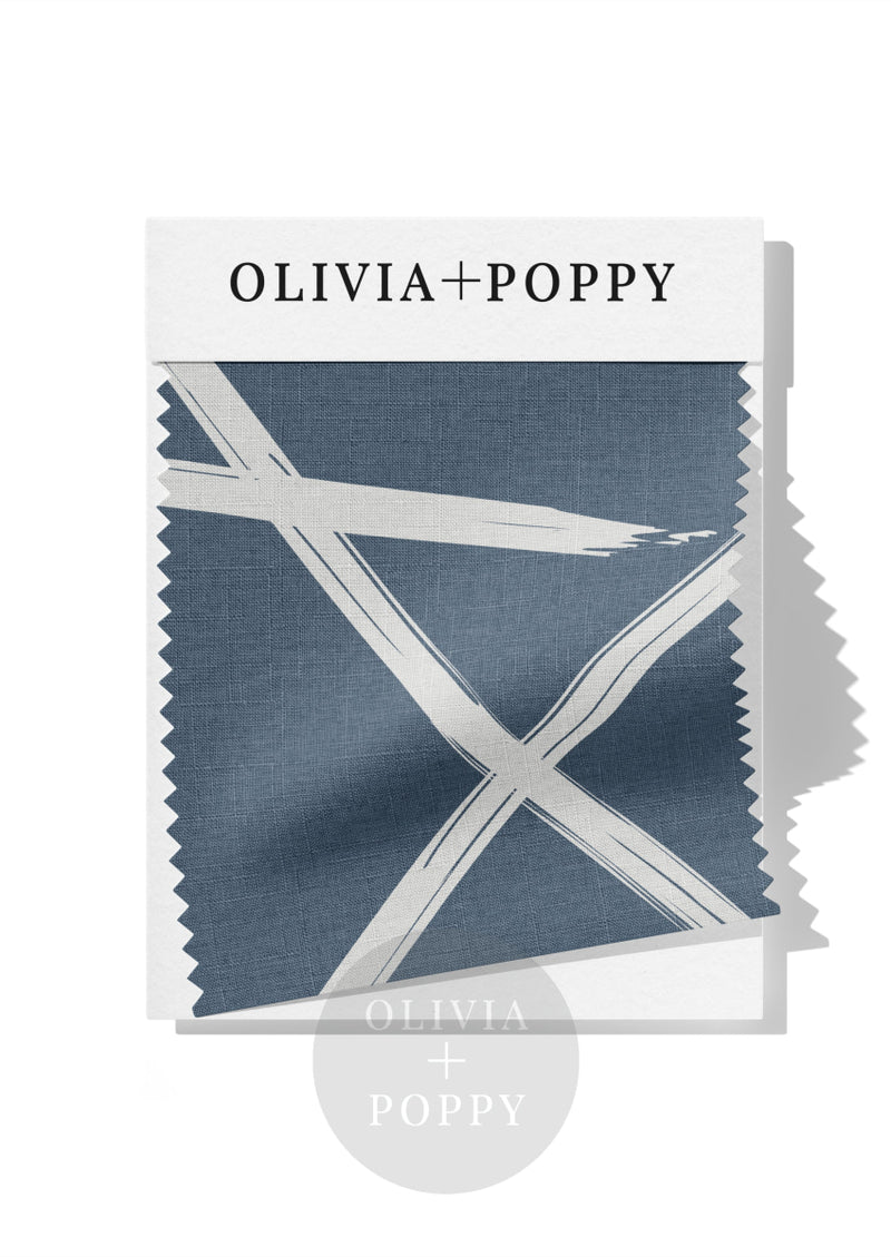 Square Lines Fabric Icy Blue + Cool Grey / 8 X Swatch