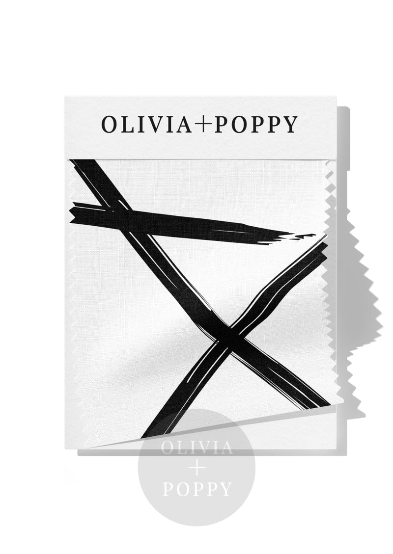 Square Lines Fabric White + Black / 8 X Swatch