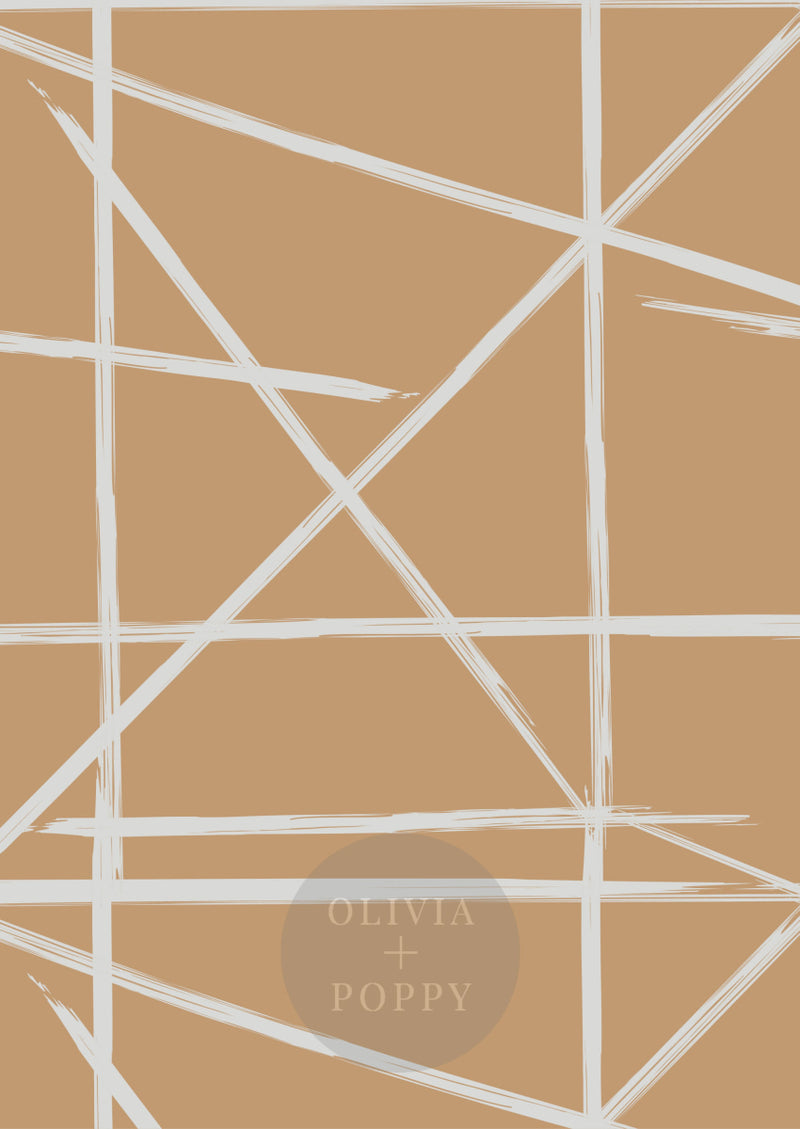 Square + Lines Wallpaper Paste The Wall (Traditional Vinyl) / Desert Sand Cool Grey