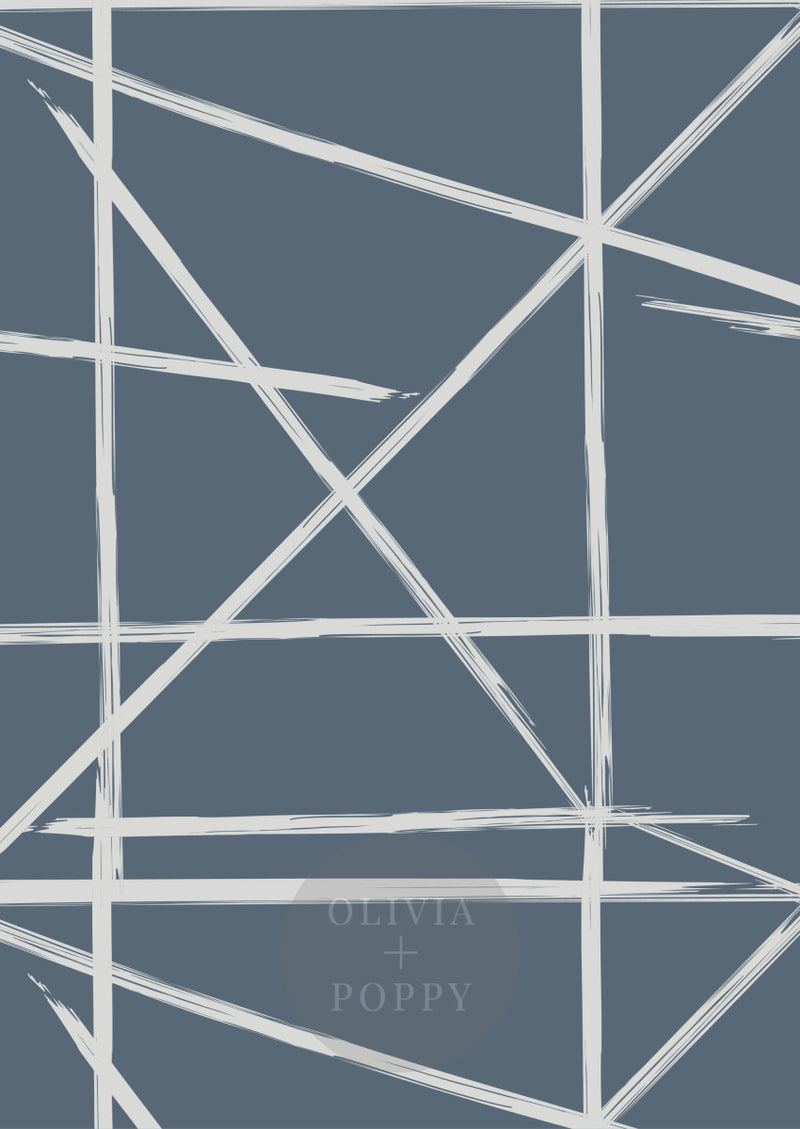 Square + Lines Wallpaper Paste The Wall (Traditional Vinyl) / Icy Blue Cool Grey
