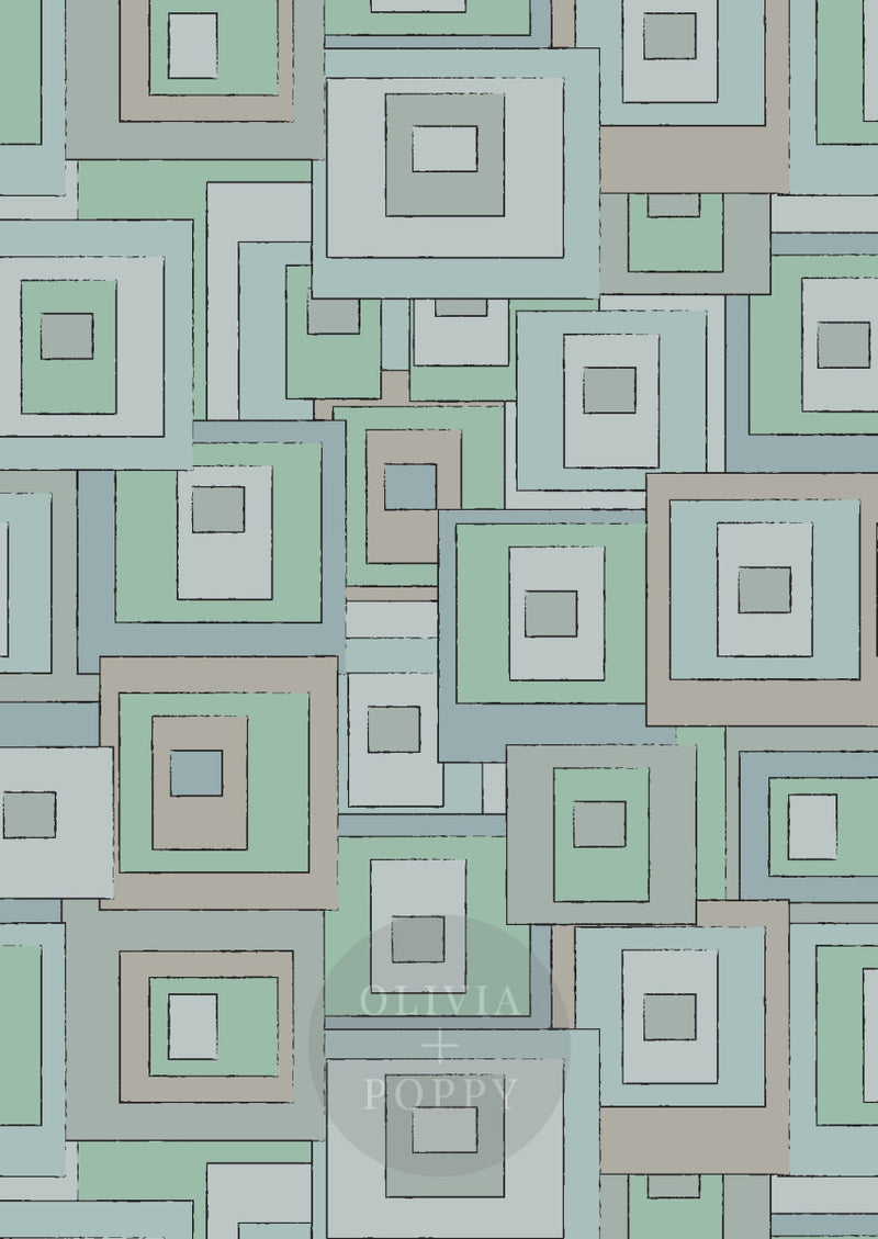 Stacked Harbor / Paste The Wall (Traditional Vinyl) Wallpaper