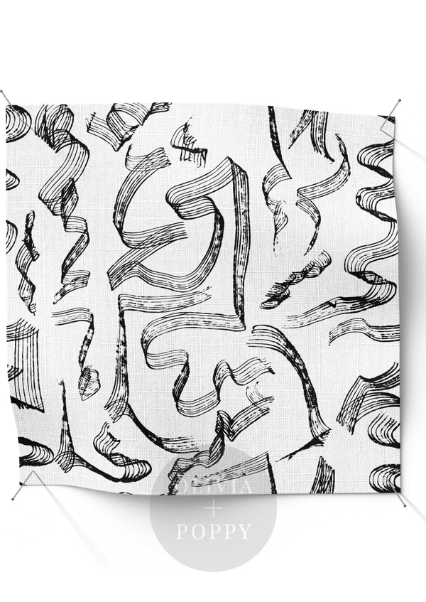 Tapered Fabric White + Black / Yard