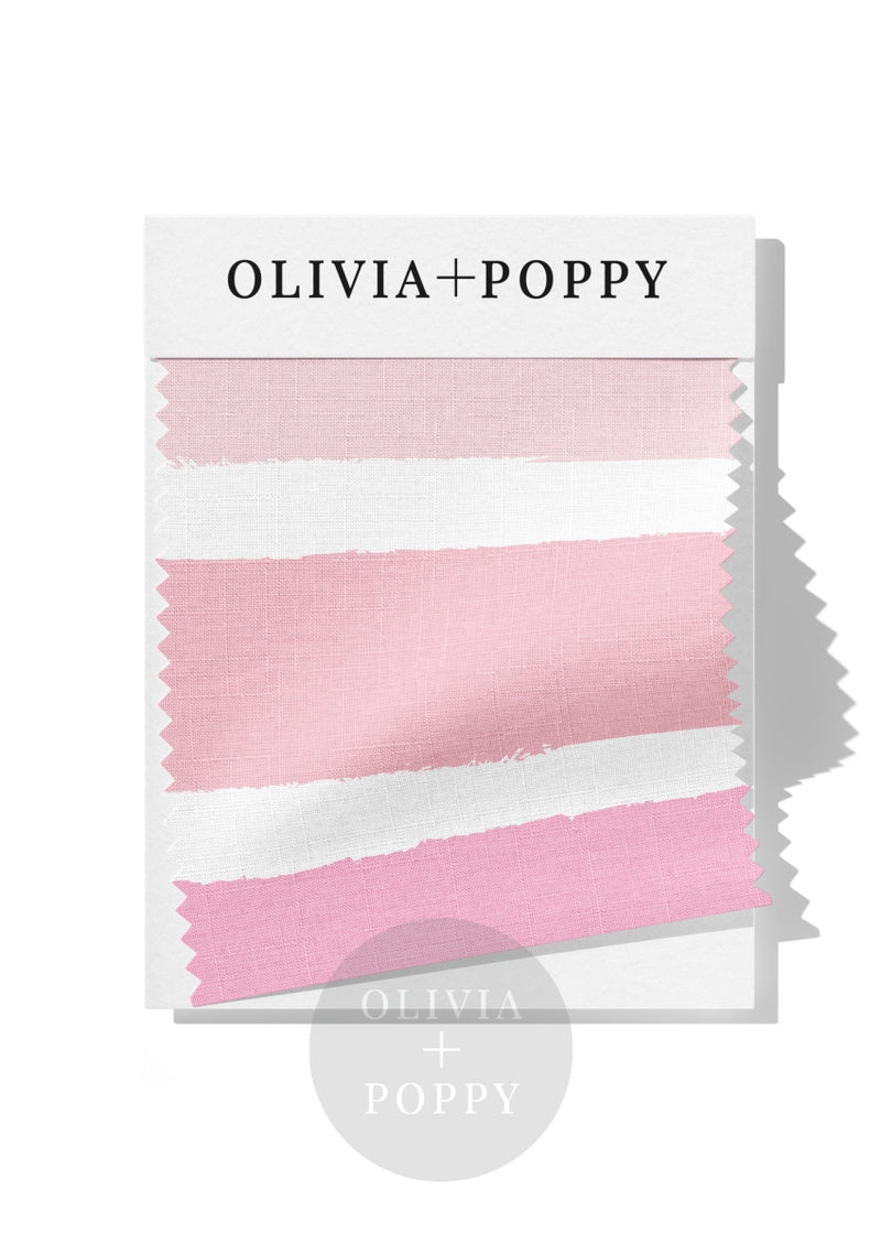 Tattered Stripes Fabric Baby Pink / 8 X Swatch