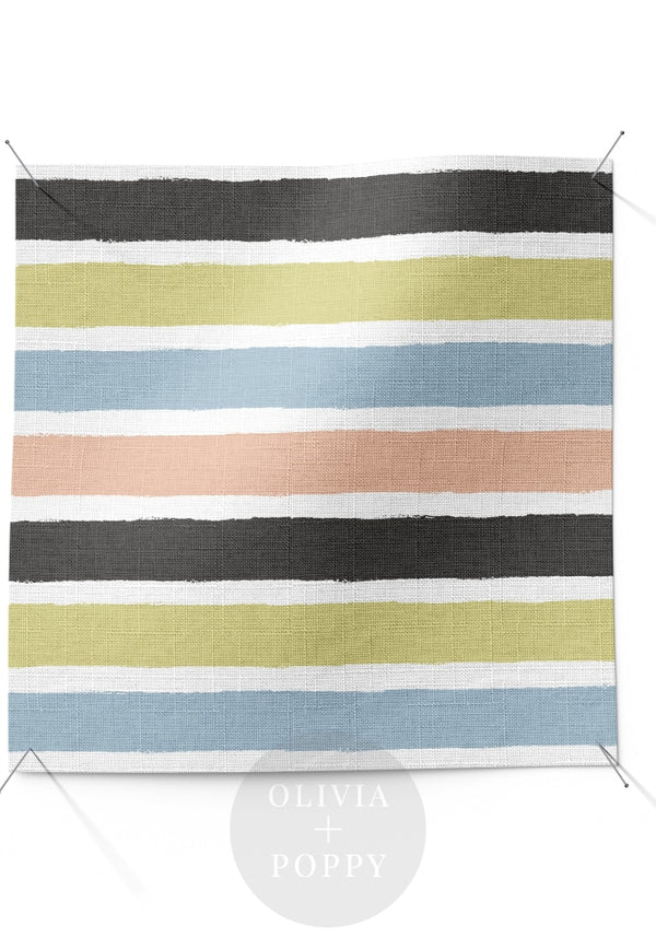 Tattered Stripes Fabric Contemporary Cabana / Yard