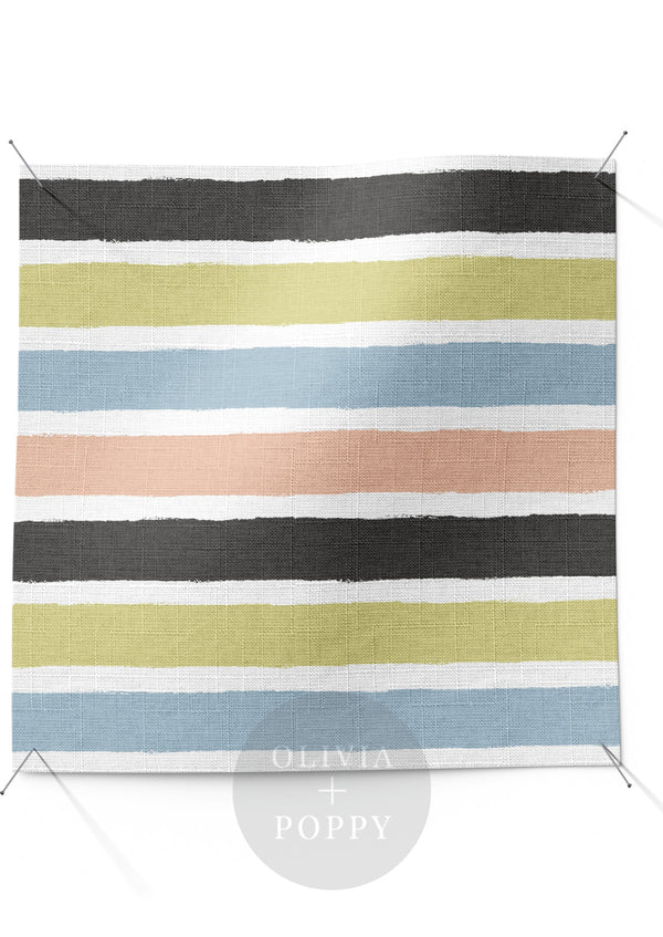 Tattered Stripes Fabric Contemporary Cabana / Yard