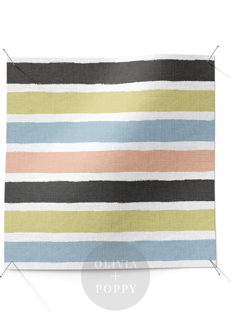 Tattered Stripes Fabric Contemporary Cabana / Yard