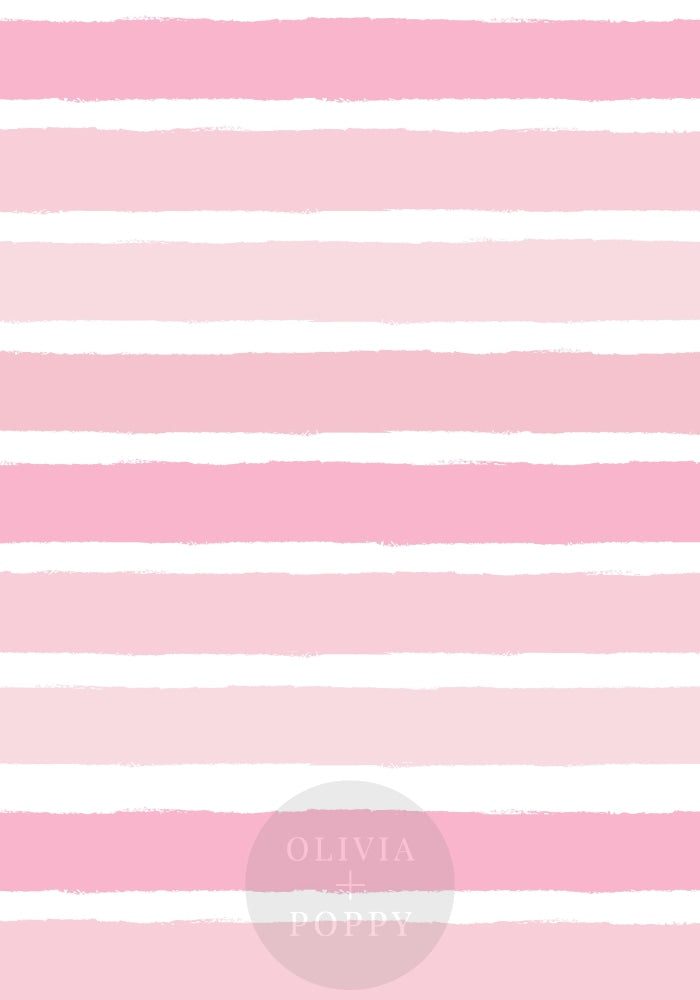 Tattered Stripes Paste The Wall (Traditional Vinyl) / Horizontal Baby Pink Wallpaper