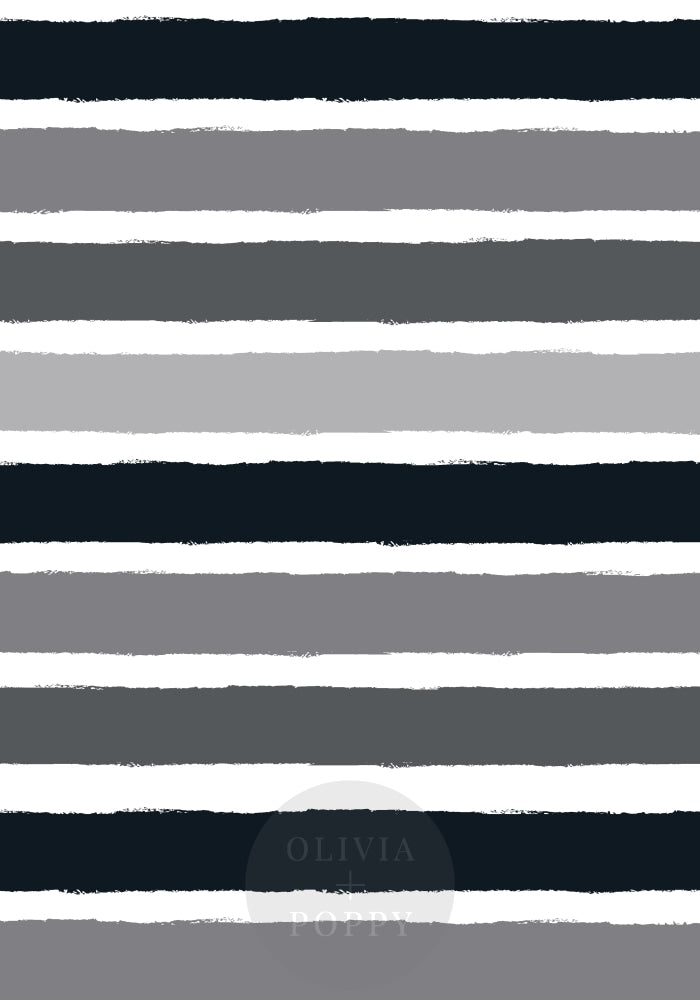Tattered Stripes Paste The Wall (Traditional Vinyl) / Horizontal Greys Wallpaper