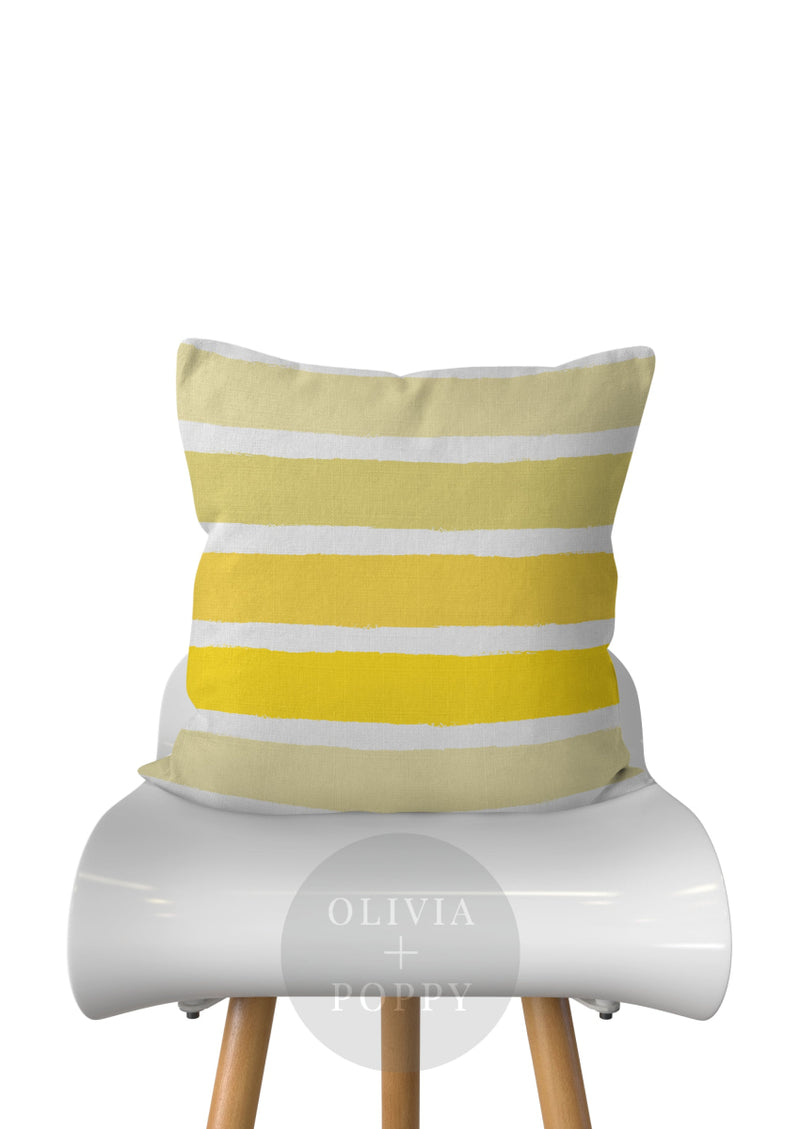 Tattered Stripes Pillow Sunshine / 18 X 90% Feather 10% Down Insert Fabric