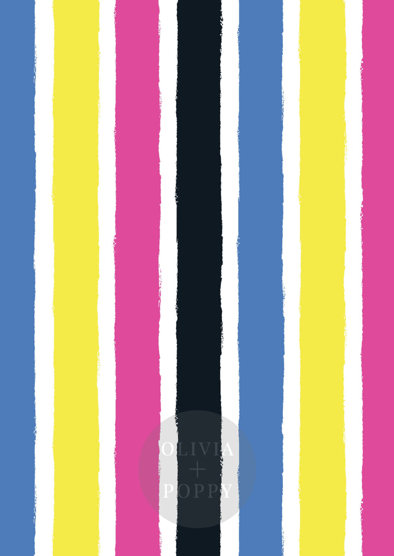 Tattered Stripes Sample Paste The Wall (Traditional Vinyl) / Vertical Electric Pink Wallpaper