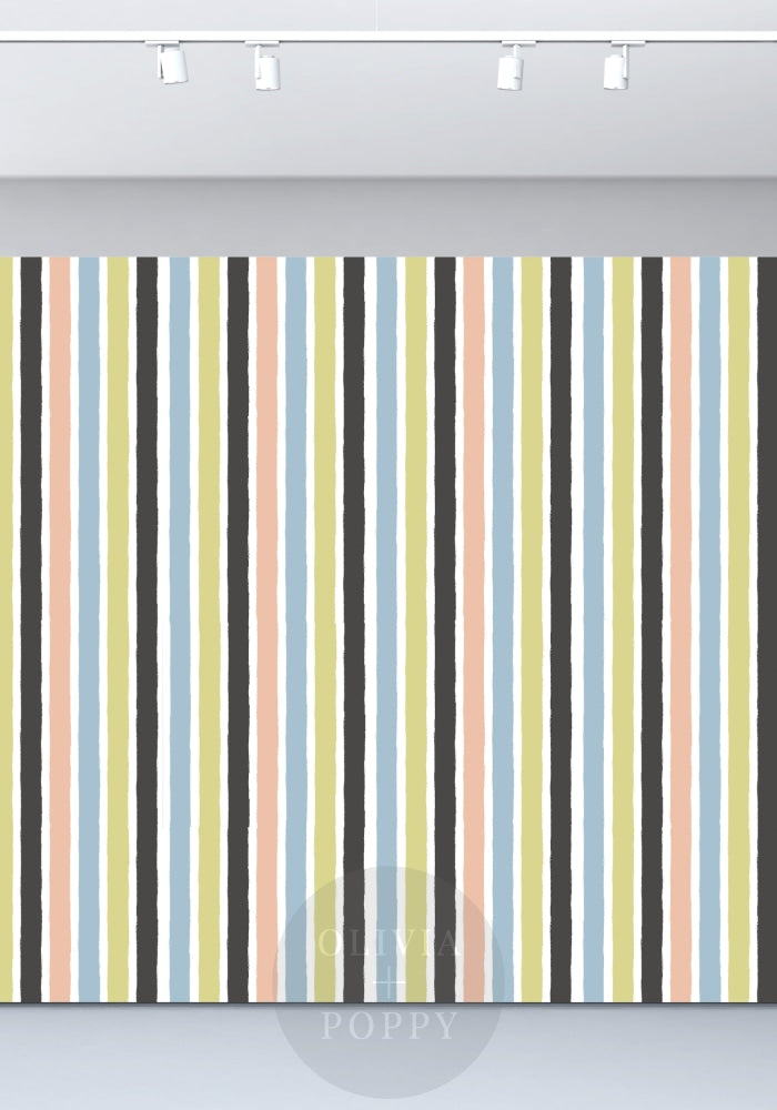 Tattered Stripes Wallpaper