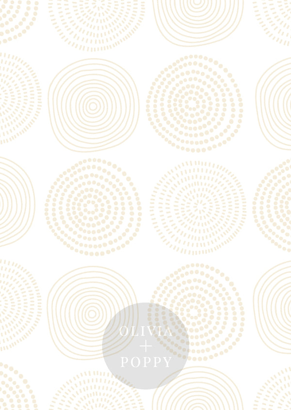 Tree Ring Wallpaper Paste The Wall (Traditional Vinyl) / Nude + White