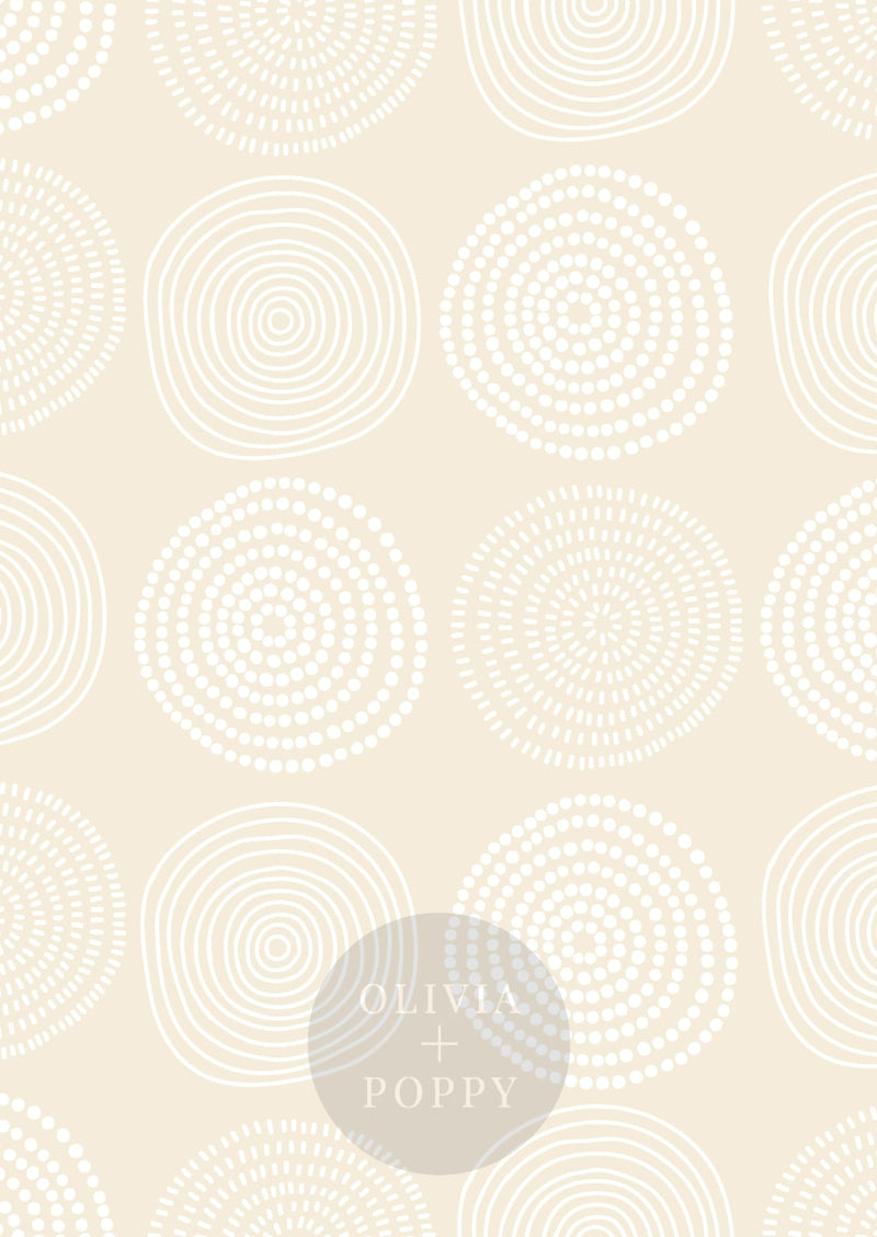 Tree Ring Wallpaper Sample Paste The Wall (Traditional Vinyl) / White + Nude