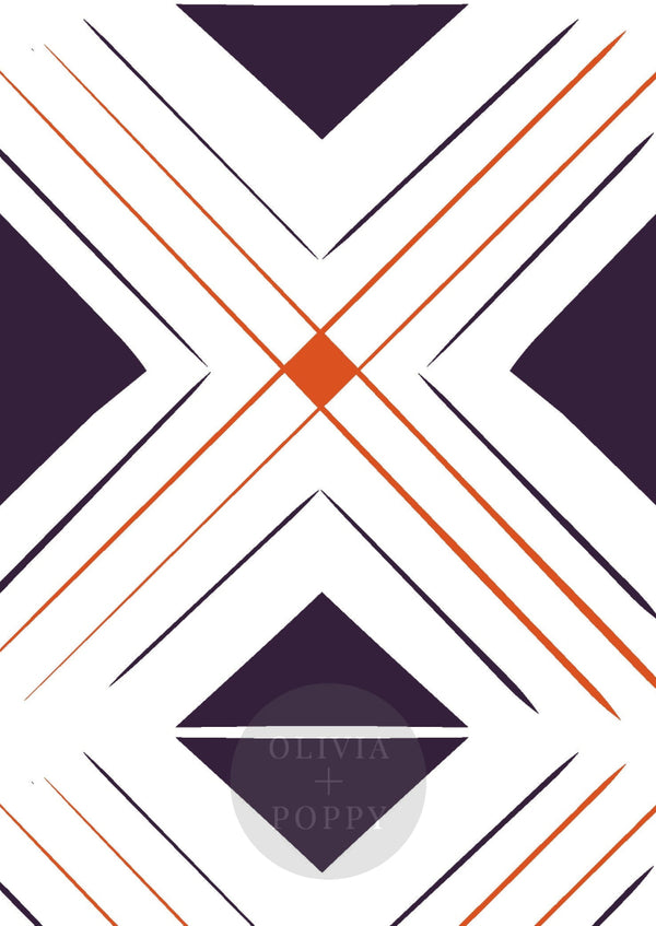 V Sample Deep Purple + Orange / Paste The Wall (Traditional Vinyl) Wallpaper