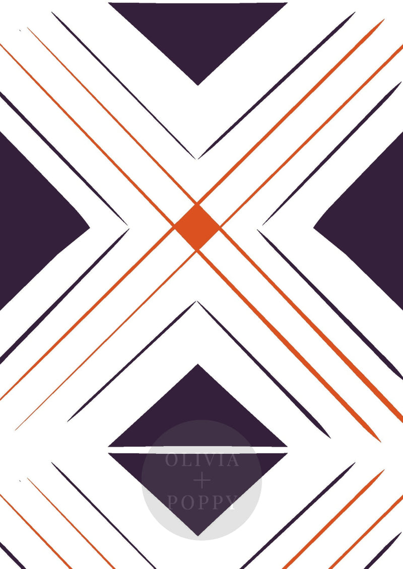 V Sample Deep Purple + Orange / Paste The Wall (Traditional Vinyl) Wallpaper
