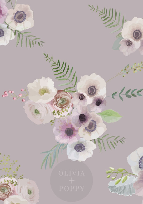 Victorian Flowers Paste The Wall (Traditional Vinyl) / Fawn + Floral Wallpaper