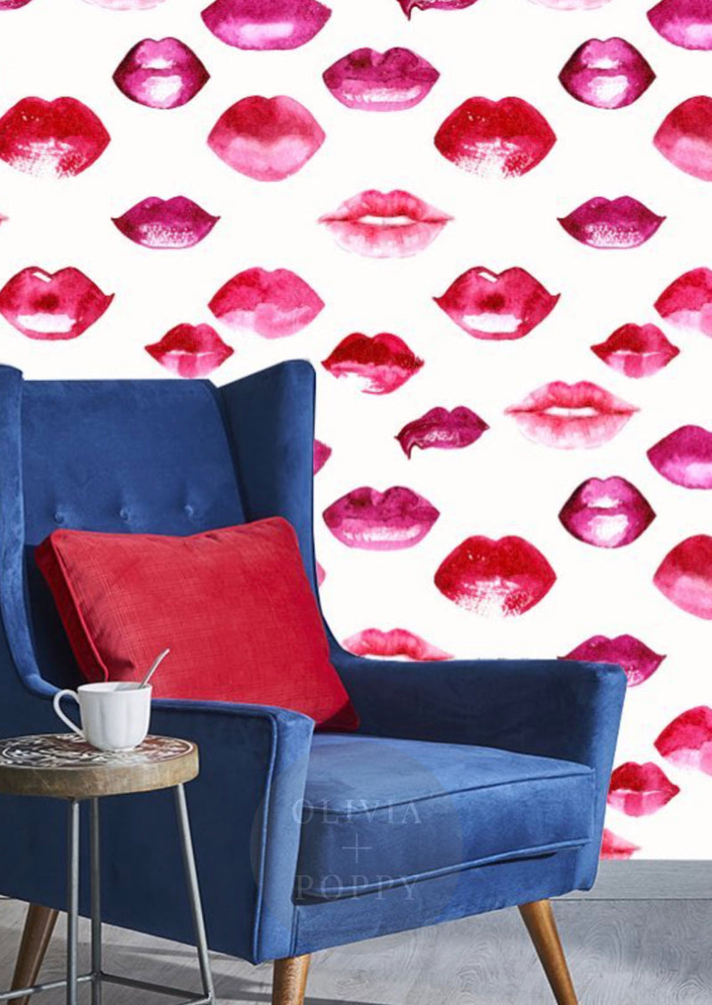Watercolor Lips Wallpaper