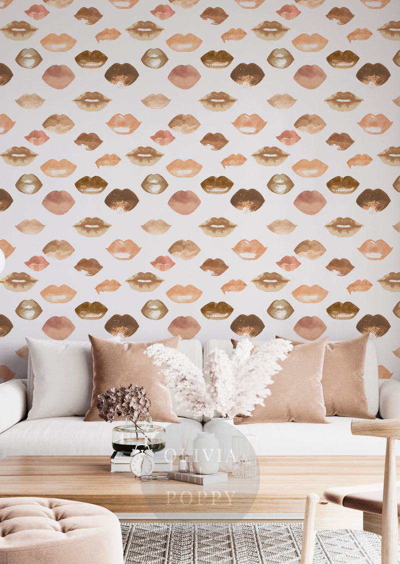 Watercolor Lips Wallpaper