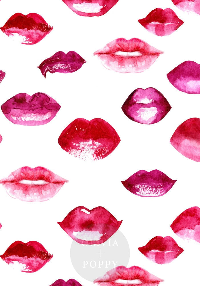Watercolor Lips Wallpaper Sample