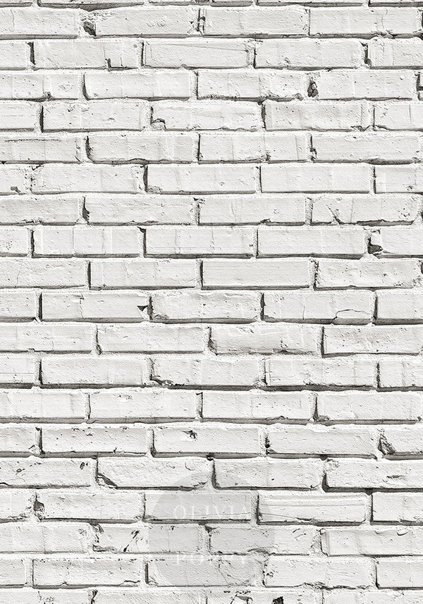 White Brick Wall Mural Wallpaper