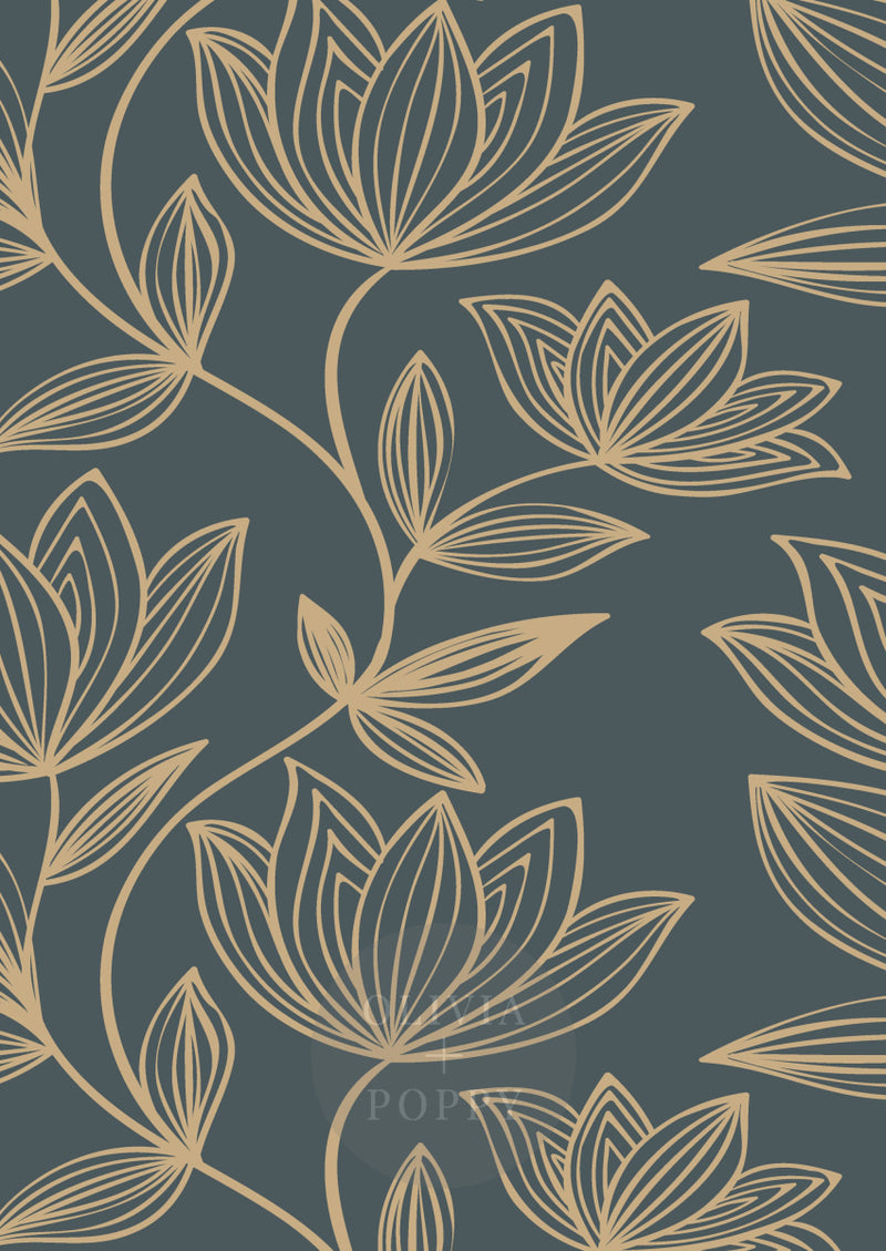Wild Magnolia Wallpaper Paste The Wall (Traditional Vinyl) / Timeless + Sand