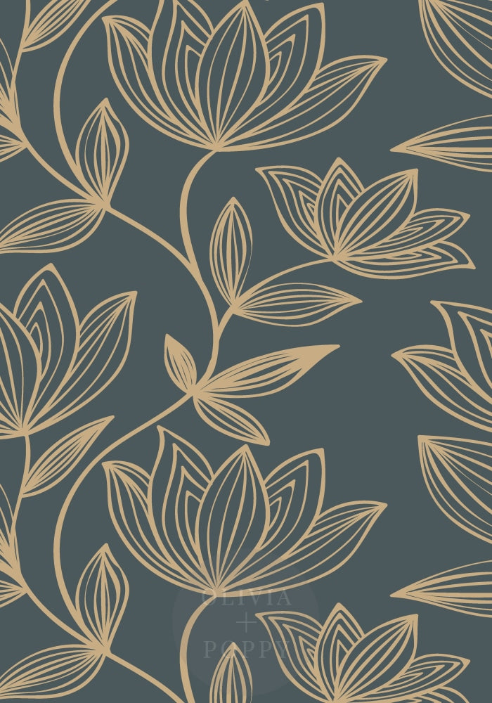 Wild Magnolia Wallpaper Paste The Wall (Traditional Vinyl) / Timeless + Sand
