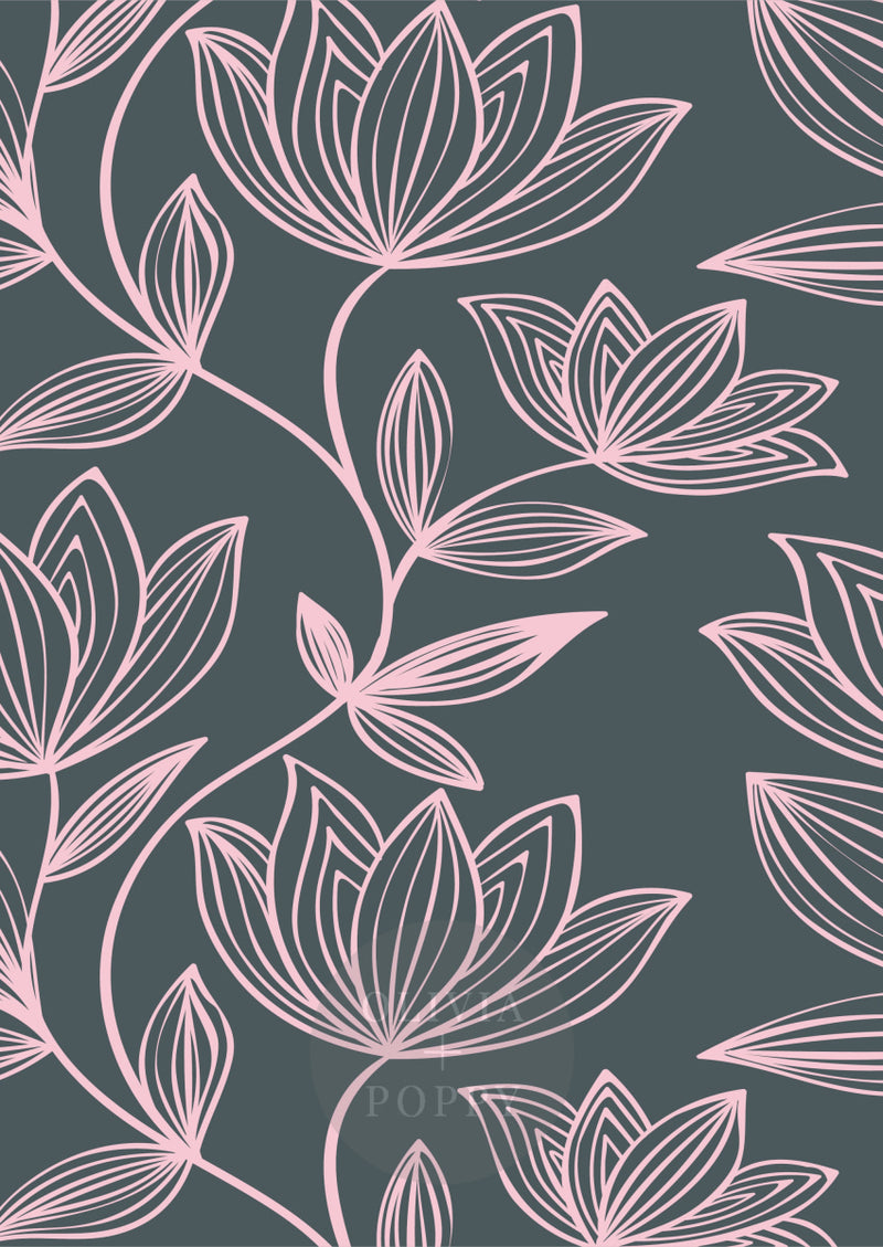 Wild Magnolia Wallpaper Sample Paste The Wall (Traditional Vinyl) / Timeless + Ballet Slipper