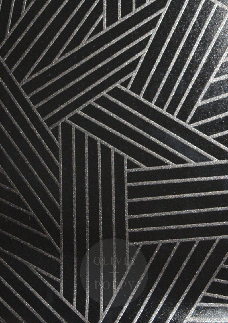 Woven Planks Sample Black Lacquer (Paste The Wall) / + Wallpaper