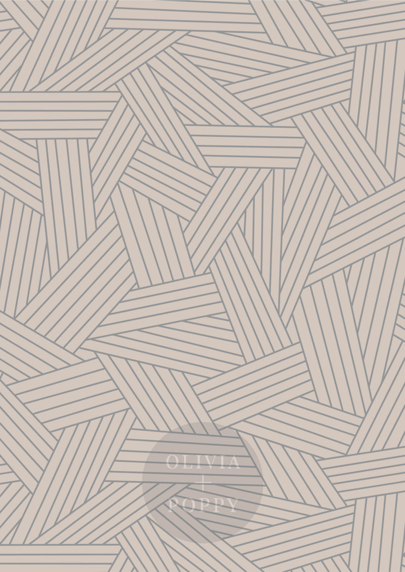Woven Planks Sample Paste The Wall (Traditional Vinyl) / Perfectly Pale + Pewter Wallpaper